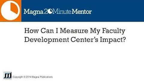 How Can I Measure My Faculty Development Center