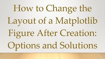 How to Change the Layout of a Matplotlib Figure After Creation: Options and Solutions