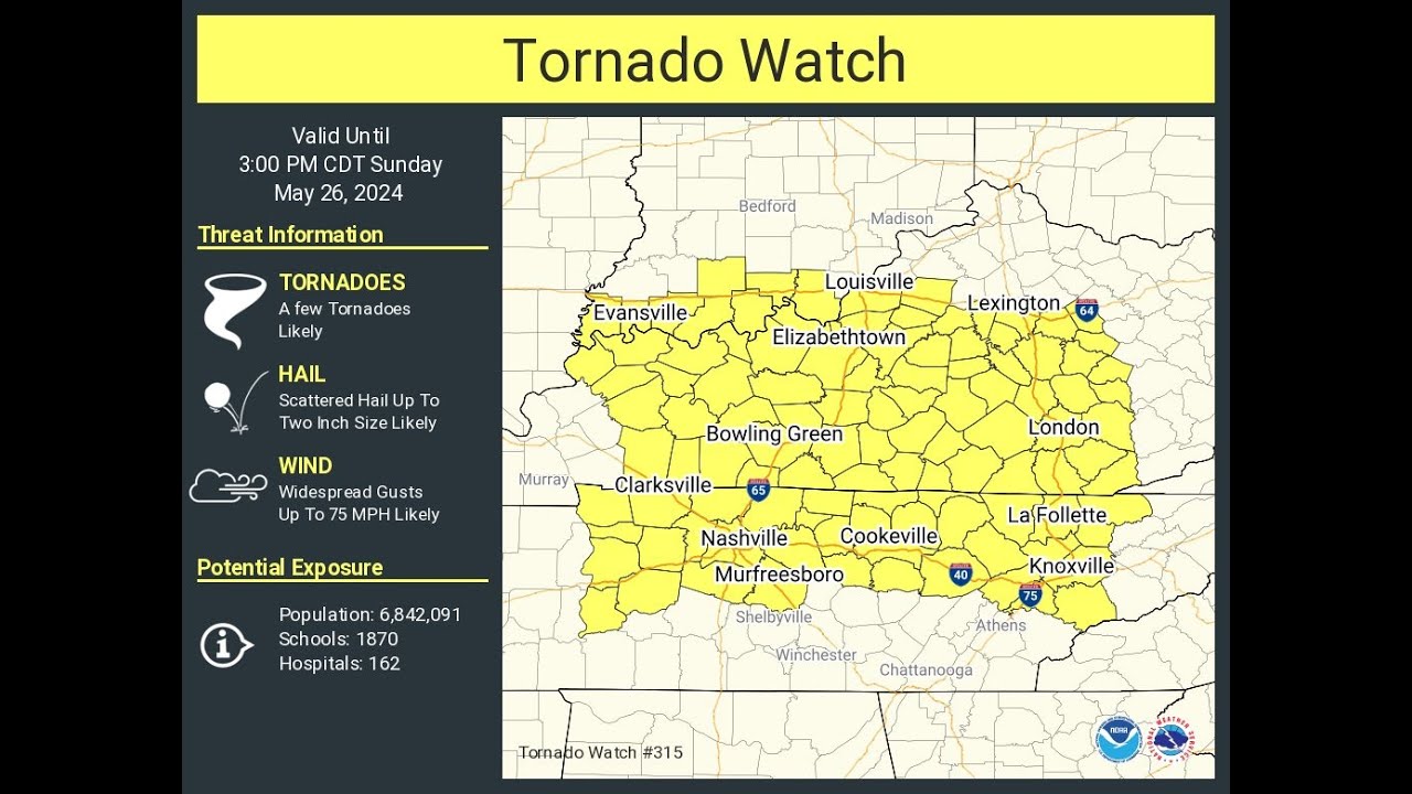 2024 05 26 A tornado watch has been issued for parts of Indiana ...