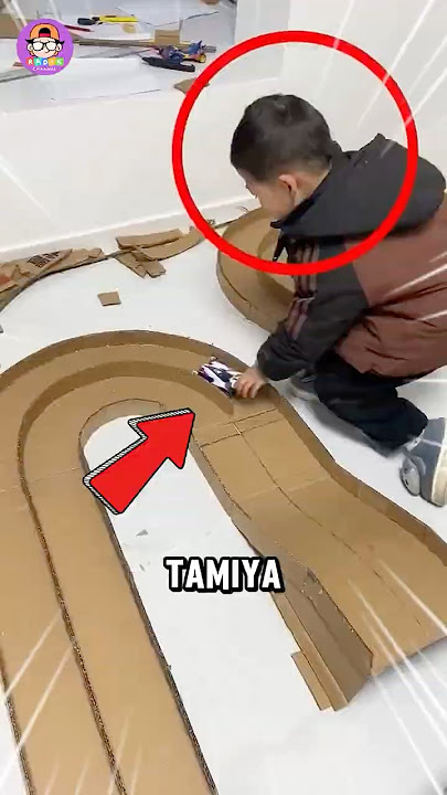 Lintasan Balap Pake Kardus Bekas😯😲 #shortvideo  #tamiya