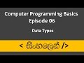 C++ Sinhala Tutorial #6 - Data Types