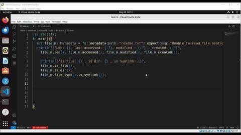 How to read Metadata information about a file in Rust