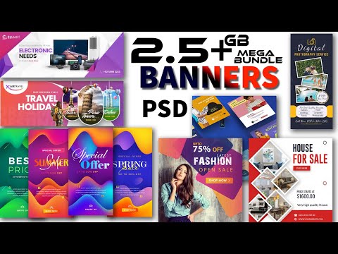 Mega Bundle Of Banners Templates Download For Photoshop |English| |Photoshop Tutorial|