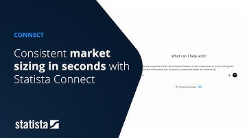 Consistent market sizing in seconds with Statista Connect