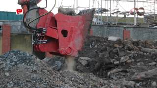 bav cb12 bucket crusher on doosan dx410