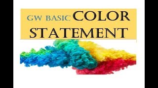 Color Statement GW BASIC| How to use colour statement in gw basic| 10th class computer gw basic