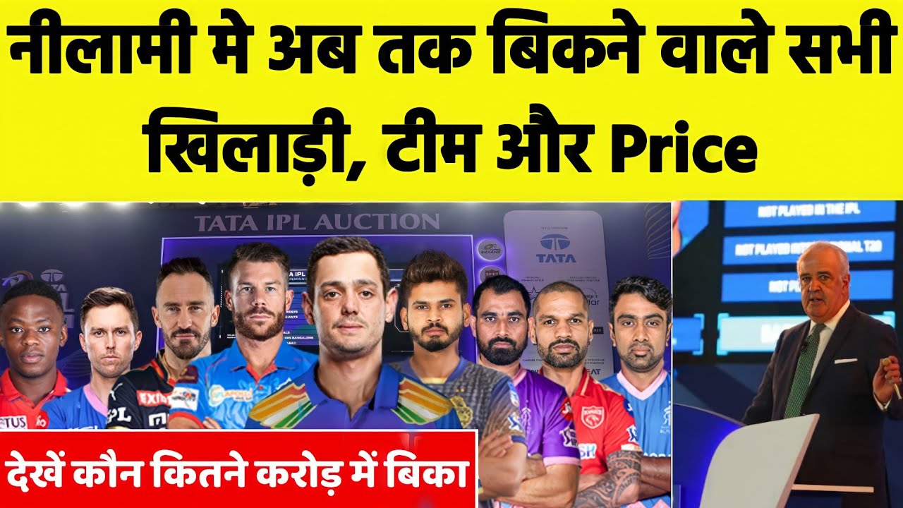 IPL 2022 Mega Auction Live : All Marquee Sold Player List Name, Price And Team