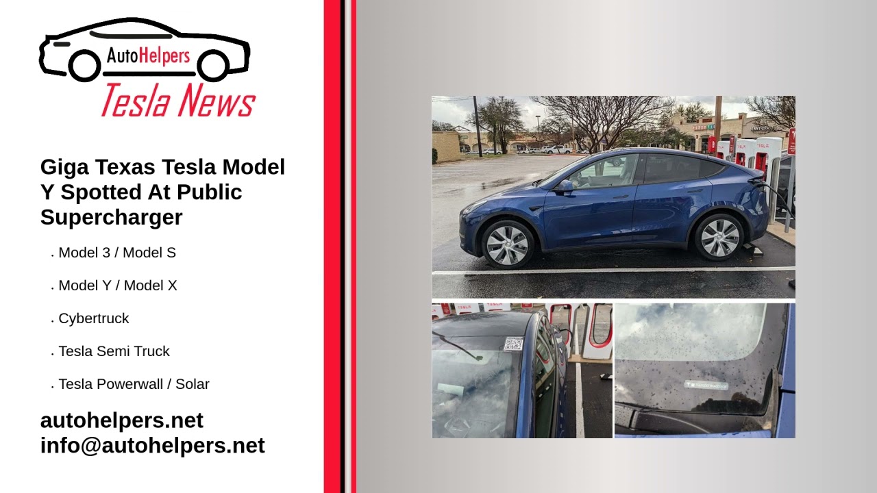 Giga Texas Tesla Model Y Spotted At Public Supercharger