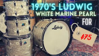 70s Ludwig White Marine Pearl for $75.00 (Restoration & Demo)