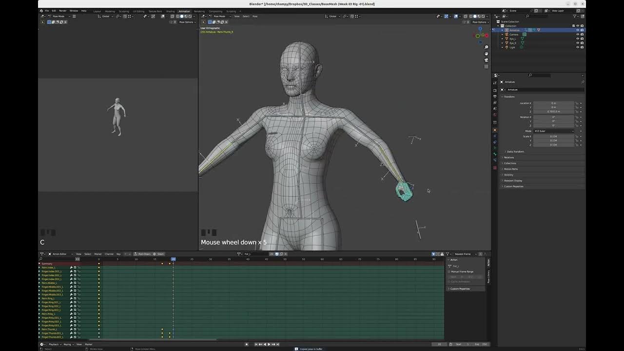 Blender Tutorial 36 Rigging a fist controller with action constraints