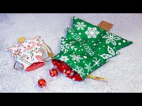 DIY Christmas Tree Drawstring Bag // Free sewing pattern in 5 sizes