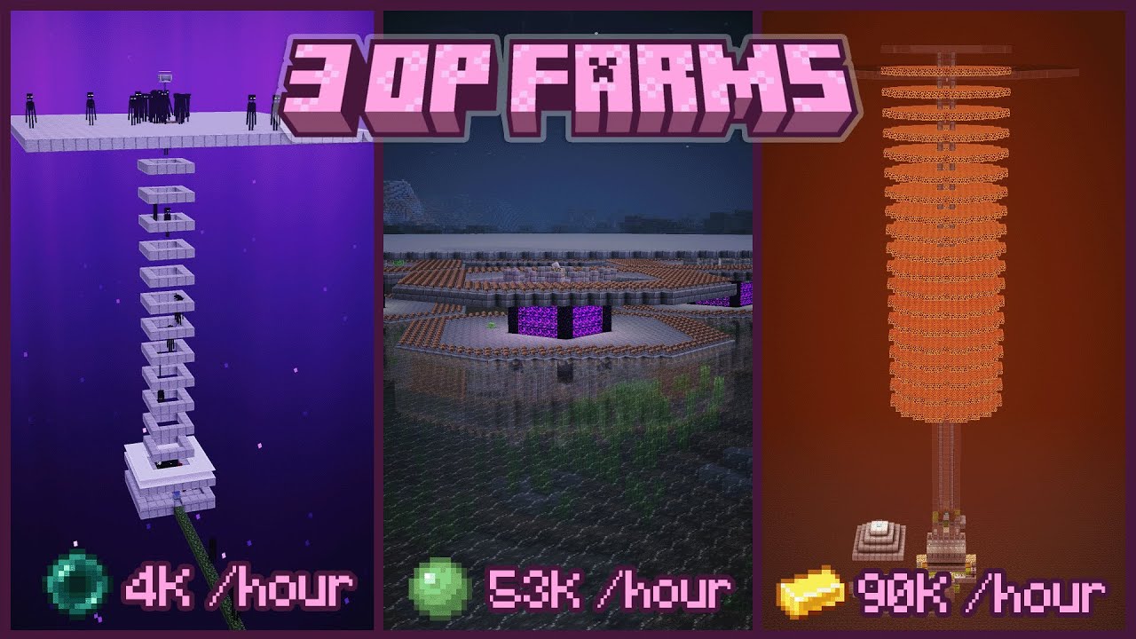 I built 3 OVERPOWERED FARMS in Survival Minecraft - YouTube