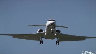 Qatar Executive Gulfstream G650 A7-CGD landing at Newcastle Airport