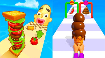 Sandwich Runner VS Stacky Ice Cream Runner - All Levels Gameplay Android, ios (Part 49)
