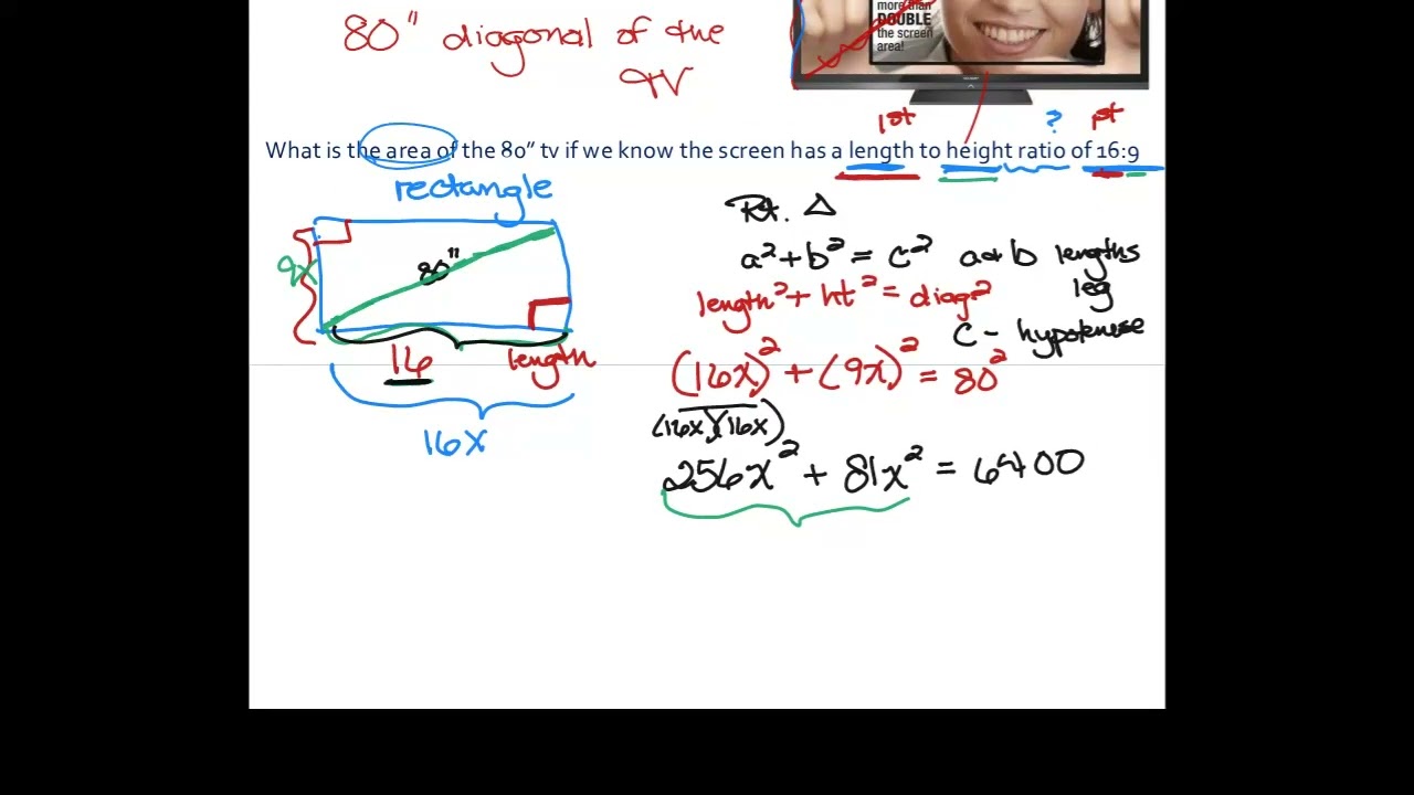 11/20/25 - Scale of TVs - length, width, and area