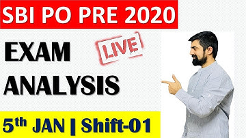 SBI PO PRE 2020 EXAM ANALYSIS || Shift-01|| 5th Jan, 2021|| कैसा रहा PAPER