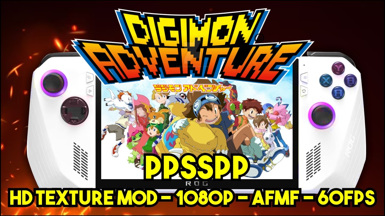 Digimon Adventure - HD Texture Mod - PPSSPP Emulator - ROG Ally Z1 Extreme - 10w TDP - AFMF
