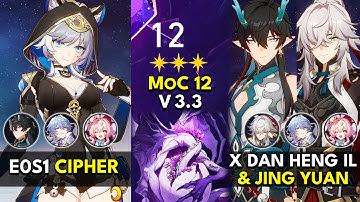 E0S1 Cipher x Dan Heng IL & Jing Yuan | Memory of Chaos Floor 12 3 Stars | Honkai: Star Rail 3.3