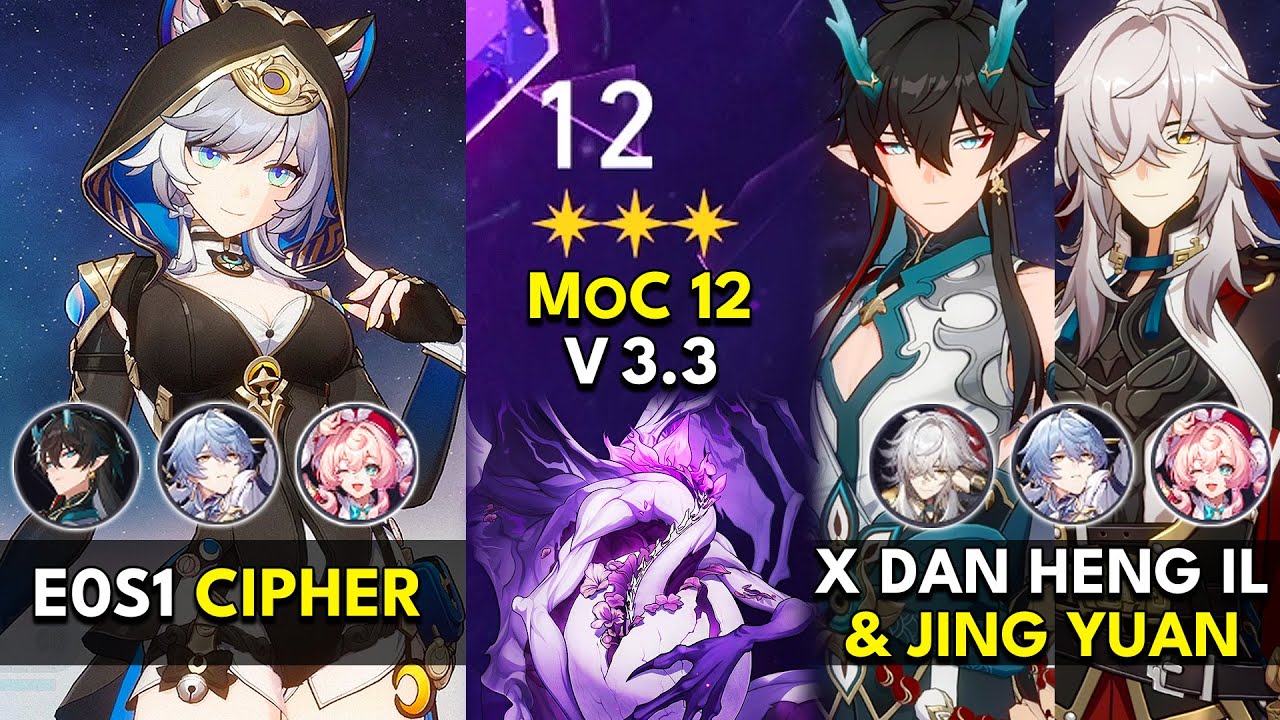 E0S1 Cipher x Dan Heng IL & Jing Yuan | Memory of Chaos Floor 12 3 Stars | Honkai: Star Rail 3.3