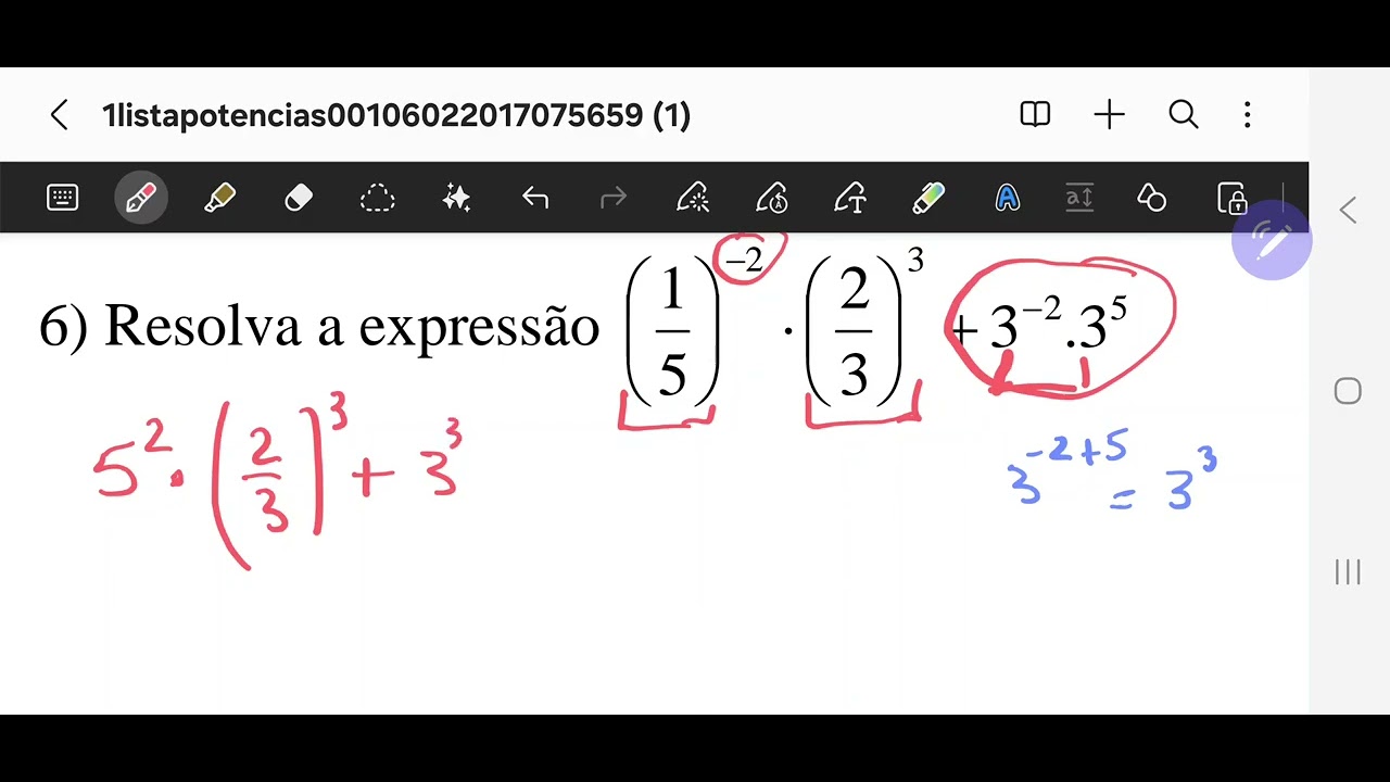 AULA:05 EXPRESSÕES DE POTENCIAÇÃO FRACIONÁRIO 