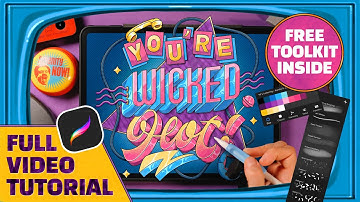 Procreate Retro 90s Lettering Tutorial | FREE  TOOLKIT