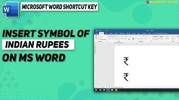 How to Insert Indian Rupees Symbol on MS Word (2003-2021) | F HOQUE |