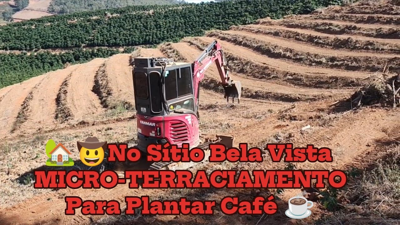 🚜 Início do TERRACEAMENTO no Sítio Bela Vista | Preparando a Lavoura de Café com Mini-Escavadeira🌱☕