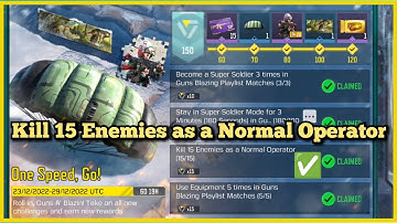 Call Of Duty Mobile Kill 15 Enemies as a Normal Operator Task Complete