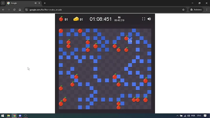 google snake speedrun (cheese large slow bomb 50 apples)