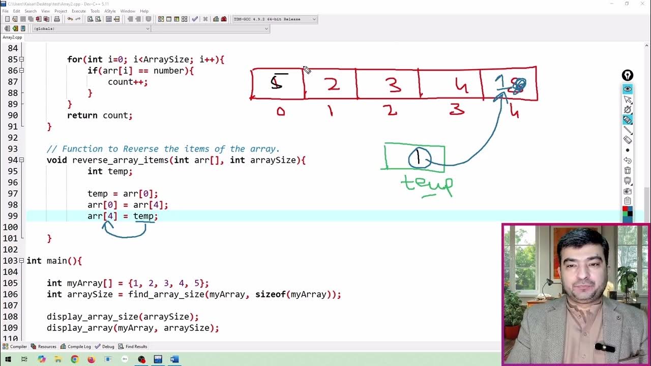 28 - Basic Array Operations - Reversing Array Elements - (Part 4) - YouTube