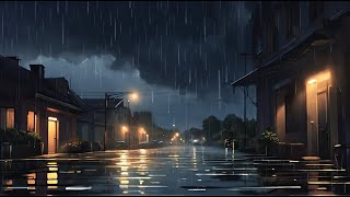 Night Rain's Tranquility: Thunder-Free Sleep Prelude in 5 Minutes