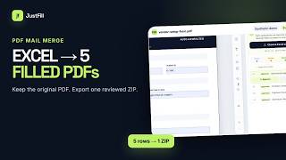 Fill Multiple PDF Forms from Excel — PDF Mail Merge Demo