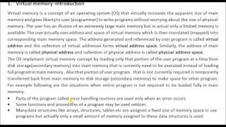 OS - Unit 4 - Part 11 - '"Virtual memory concepts" by Sonali Timerays.