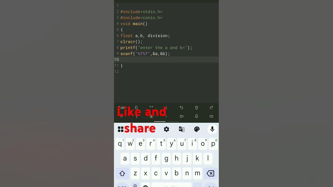 C program division ( ) of two numbers - YouTube