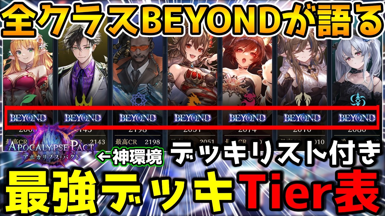 【アポカリプス・パクト】最新Tier表はこれだ！これを見れば環境がわかる！ランクマッチ環境のデッキランキング＆Tier表まとめ【シャドウバース/シャドバWB】