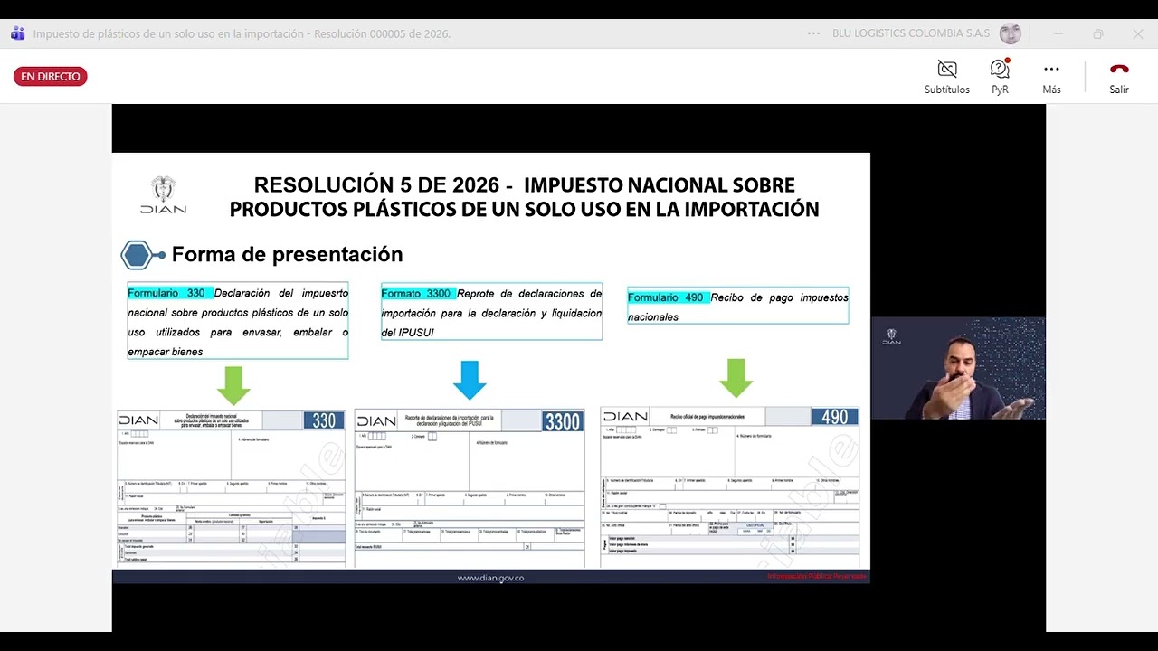 2026  Capacitacion DIAN Impuesto de plásticos de un solo uso Resolución 000005 de 2026   IPUSUI