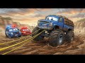 Ambulance and Blue Truck Rescue Trapped Cars! | Truck Animation Cars Cartoon