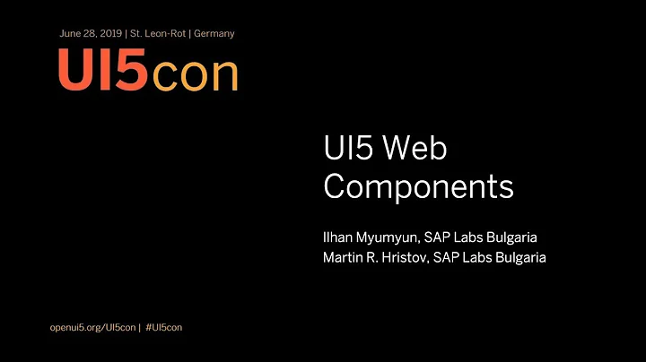 UI5con@SAP 2019: UI5 Web Components