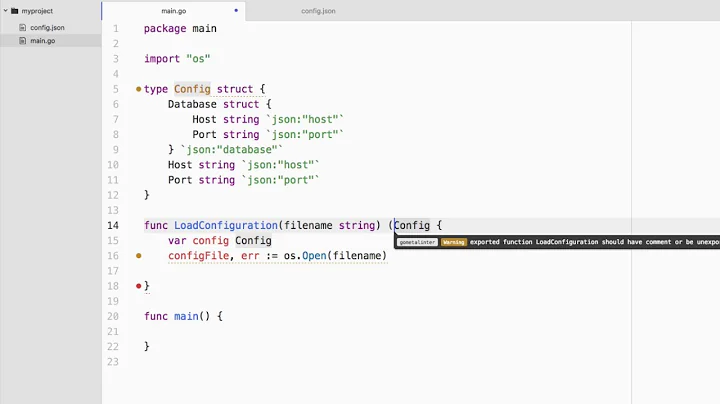 Load a JSON Configuration from File in a Golang Application