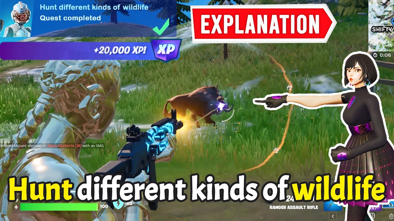 Hunt different kinds of wildlife Fortnite YouTube