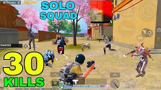 🏆 KING OF SOLO SQUADS! 👑 1v4 + 30 KILLS | PUBG Mobile