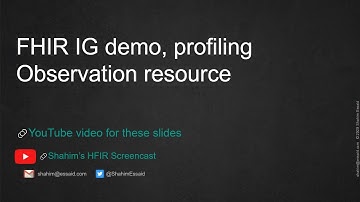 05. FHIR IG demo, profiling Observation resource