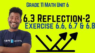 Grade 11 Maths Unit 6: 6.3 Reflection- Part 2 & Exercise 6.6, 6.7 & 6.8 | Saquama