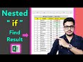 How to use nested if in excel to find result  formula to find result in excel