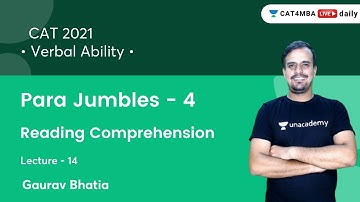 Para Jumbles - 4 L14 l Reading Comprehension l Verbal Ability l CAT 2021 l Gaurav Bhatia