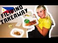 British couple try Filipino takeaway food in New Zealand!! - Small &quot;Mukbang&quot;!!!