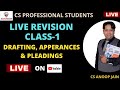 LIVE REVISION CLASS-1 DRAFTING | drafting marathon CS professional | marathon drafting