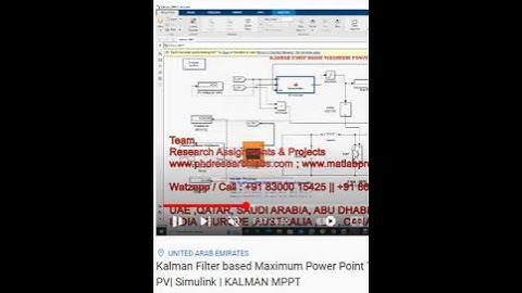 Kalman Filter based Maximum Power Point Tracking - Kalman Filter - MPPT   PV Simulink - KALMAN MPPT