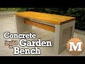 Make a concrete and wood garden bench