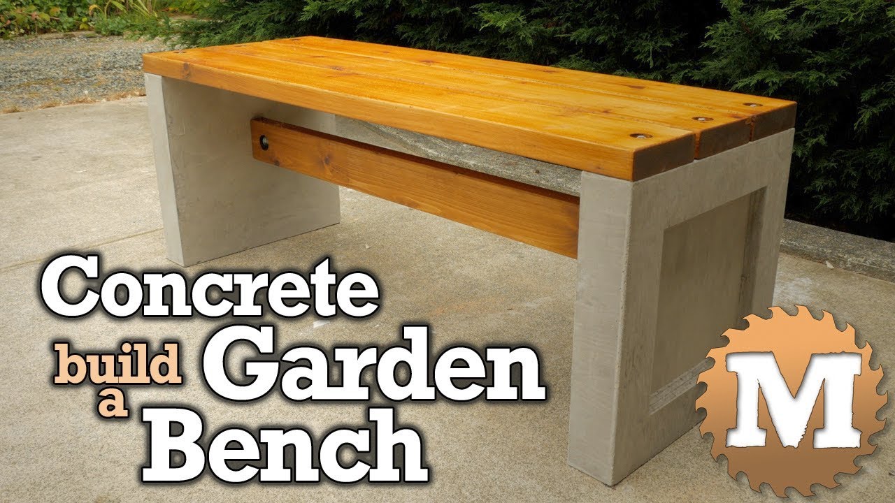 Make A Concrete And Wood Garden Bench Youtube